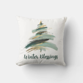 Abstrakter bemalter Weihnachtsbaum Kissen
