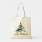 Abstrakter bemalter Weihnachtsbaum Tragetasche (Rückseite)