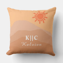 abstrakter Berg im modernen boho-Retro-Stil Kissen