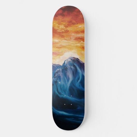 Abstrakter Bergsonntag Skateboard (Vorderseite)