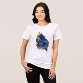 Abstrakter Bergsteiger | Fluid Ink Wasserfarbe Tri-Blend Shirt (Vorderseite voll)