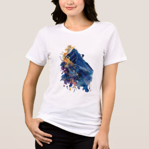 Abstrakter Bergsteiger   Fluid Ink Wasserfarbe Tri-Blend Shirt