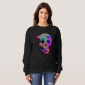 Abstrakter Bewegungsfluss Schädel Sweatshirt (Vorne ganz)