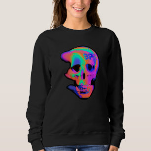 Abstrakter Bewegungsfluss Schädel Sweatshirt