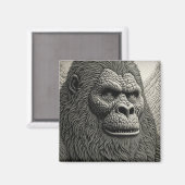 Abstrakter Bigfoot Schwarz-Weiß-Kunst Magnet (Vorderseite/Rückseite)