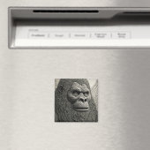 Abstrakter Bigfoot Schwarz-Weiß-Kunst Magnet (In Situ (Geschirrspüler))