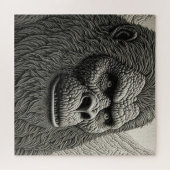 Abstrakter Bigfoot Schwarz-Weiß-Kunst Puzzle (Horizontal)