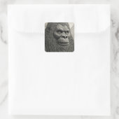 Abstrakter Bigfoot Schwarz-Weiß-Kunst Quadratischer Aufkleber (Tasche)