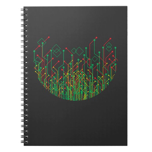 Abstrakter binärer Informatiker der Leiterplatte Notizblock (Vorderseite)