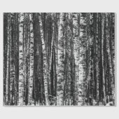 Abstrakter Birken-Schwarzweiss-Wald Geschenkpapier (Flach)