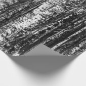 Abstrakter Birken-Schwarzweiss-Wald Geschenkpapier (Ecke)