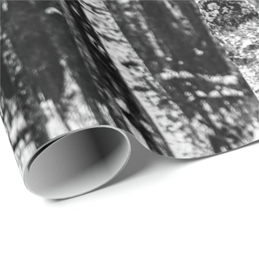 Abstrakter Birken-Schwarzweiss-Wald Geschenkpapier (Rolleneckpunkt)