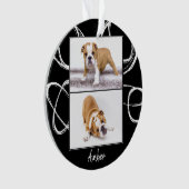 Abstrakter Black Dog Foto Collage Weihnachten Cust Ornament (Vorderseite)