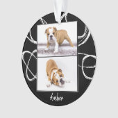 Abstrakter Black Dog Foto Collage Weihnachten Cust Ornament (Vorderseite)