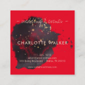 Abstrakter Black Gold Watercolor-Spritzer Quadratische Visitenkarte (Rückseite)