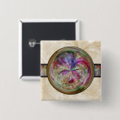 Abstrakter BlaseMandala mit Band Button (Vorne & Hinten)