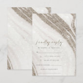 Abstrakter, blasser Goldmarmor Agate Wedding RSVP Begleitkarte (Vorne/Hinten)