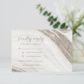 Abstrakter, blasser Goldmarmor Agate Wedding RSVP Begleitkarte (Stehend Vorderseite)