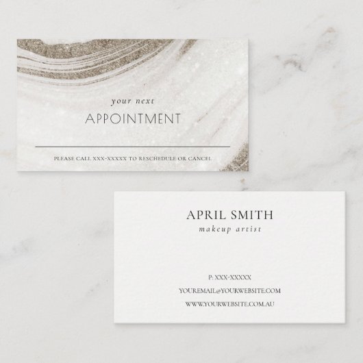 Abstrakter Blassgoldmarmor Agate Verabredung Visitenkarte (Vorne/Hinten)