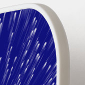 Abstrakter blau-weißer Blitz Pickleball Schläger (Linke Seite)