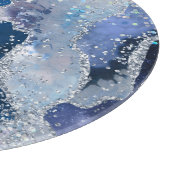 ABSTRAKTER BLAUE GLITZER-SCHNITTSTELLE SCHNEIDEBRETT (Ecke)