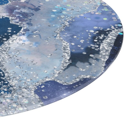 ABSTRAKTER BLAUE GLITZER-SCHNITTSTELLE SCHNEIDEBRETT (Ecke)