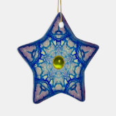 ABSTRAKTER BLAUE STAR MIT GEM STONE KERAMIK ORNAMENT (Rechts)