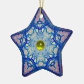 ABSTRAKTER BLAUE STAR MIT GEM STONE KERAMIK ORNAMENT (Links)