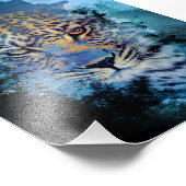 Abstrakter Blaueisleopard Fotodruck (Ecke)