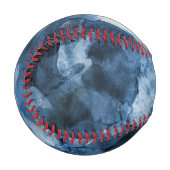 Abstrakter blauer Aquarellhintergrund Baseball (Vorderseite Links)