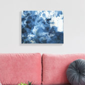 Abstrakter blauer Aquarellhintergrund Leinwanddruck (Insitu (Wohnzimmer))
