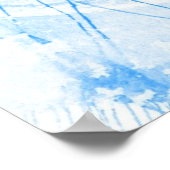 Abstrakter blauer Aquarellhintergrund, Textur. Poster (Ecke)