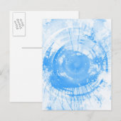 Abstrakter blauer Aquarellhintergrund, Textur. Postkarte (Vorne/Hinten)