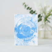 Abstrakter blauer Aquarellhintergrund, Textur. Postkarte (Stehend Vorderseite)