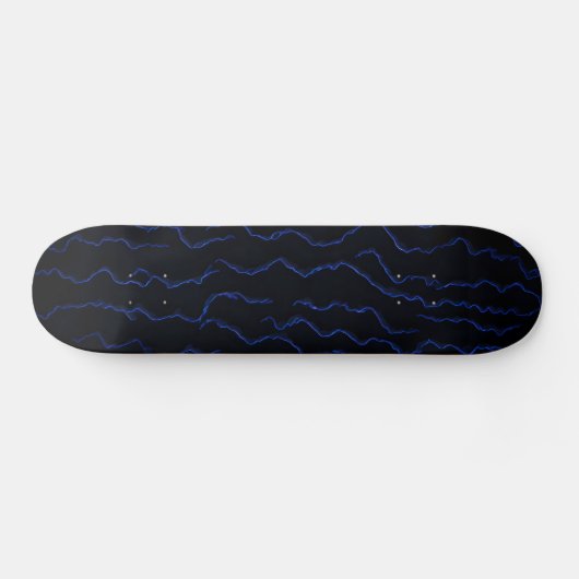 Abstrakter Blauer Blitz Skateboard (Horizontal)