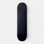 Abstrakter Blauer Blitz Skateboard (Vorderseite)