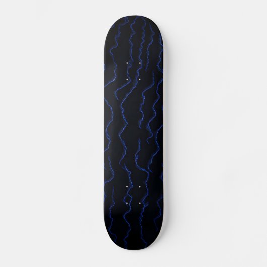 Abstrakter Blauer Blitz Skateboard (Vorderseite)