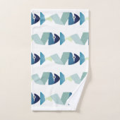 Abstrakter Blauer Fisch Badhandtuch Set (Handtuch)