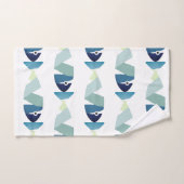 Abstrakter Blauer Fisch Badhandtuch Set (Handtuch)