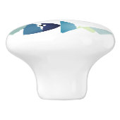 Abstrakter Blauer Fisch Keramikknauf (Seitenansicht)