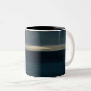 abstrakter blauer Fotobecher Zweifarbige Tasse