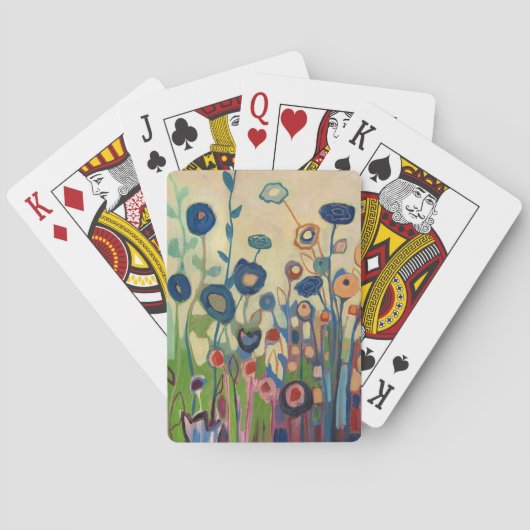 Abstrakter blauer Garten-Spielkarten Spielkarten (Rückseite)