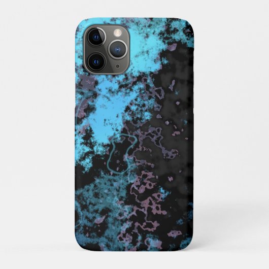Abstrakter blauer, grauer und Lila Marmor Case-Mate iPhone Hülle (Rückseite)