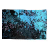 Abstrakter blauer, grauer und Lila Marmor Kissenbezug (Rückseite)