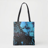 Abstrakter blauer, grauer und Lila Marmor Tasche (Vorderseite)