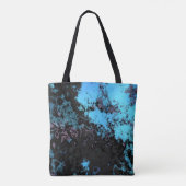 Abstrakter blauer, grauer und Lila Marmor Tasche (Rückseite)