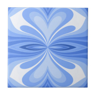 Abstrakter Blauer Herz Schmetterling Fliese