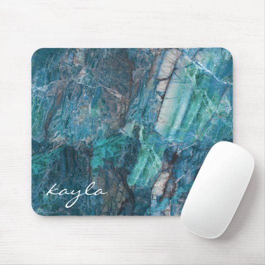 Abstrakter Blauer Himmel mit Monogramm Mousepad (Mit Mouse)