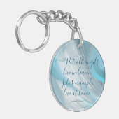Abstrakter blauer Himmel und Wolken Schlüsselanhänger (Vorderseite links)