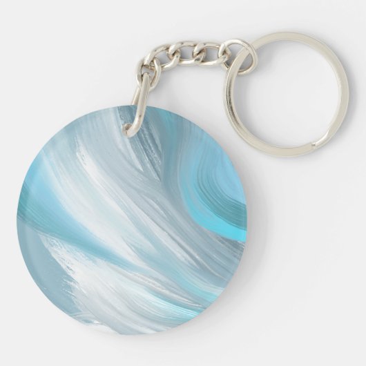 Abstrakter blauer Himmel und Wolken Schlüsselanhänger (Rückseite)